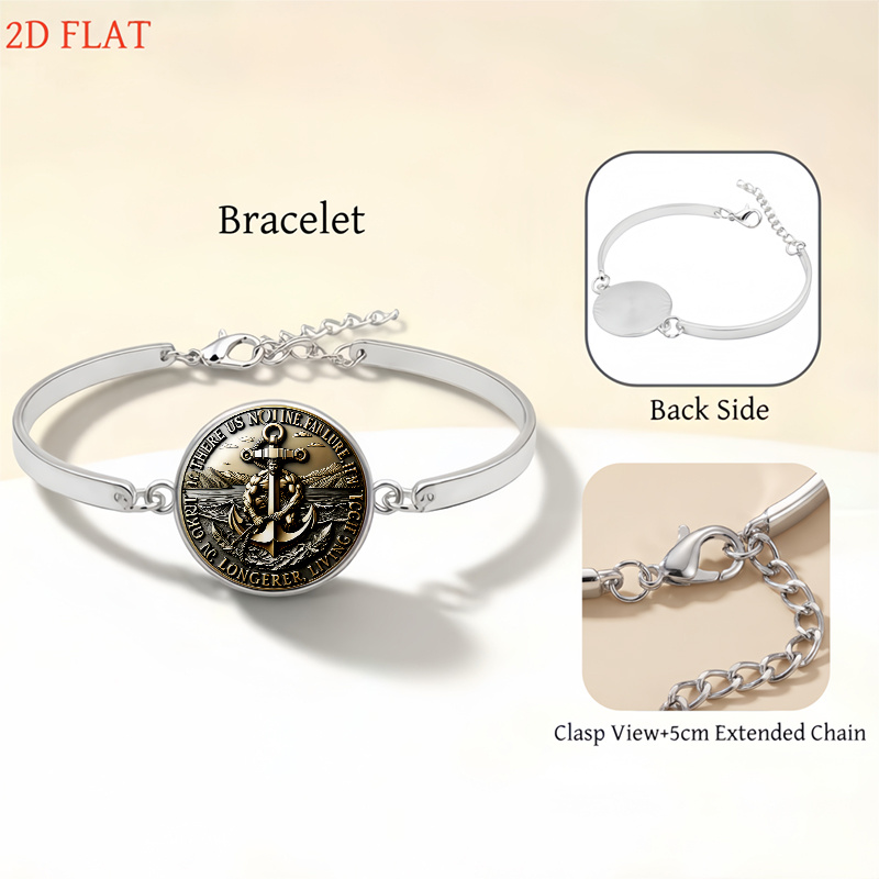 5pc Women's Anchor and Muscular Figure-Themed Jewellery Set